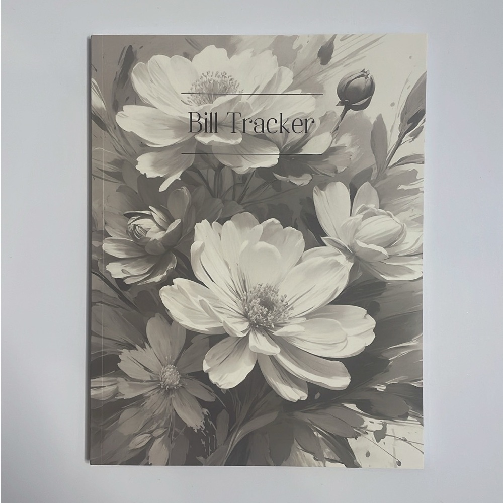 Floral Bill Tracker Notebook